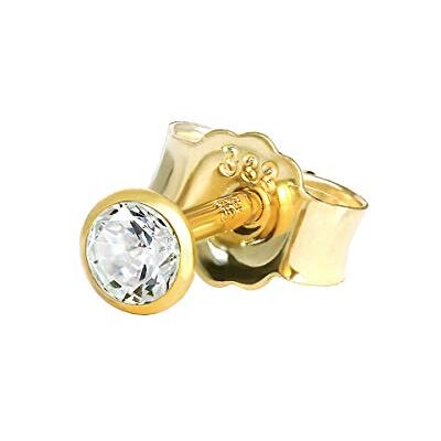 NKlaus Clou d'oreille simple or jaune 333 or 8 carats Boucle d'oreille cristal zirconium blanc 1774 - Publicité NKlaus Clou d'oreille simple or jaune 333 or 8 carats Boucle d'oreille cristal zirconium blanc 1774 - Publicité