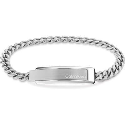 Calvin Klein Collier à plaque ID pour homme en acier inoxydable - Publicité Calvin Klein Collier à plaque ID pour homme en acier inoxydable - Publicité