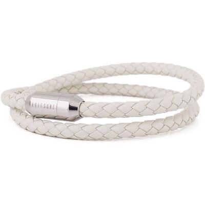 Akitsune Suprema Bracelet en Cuir magntique Bijoux de Bras Femmes Hommes Acier Inoxydable Bracelet Double enroulement Argent Blanc 21,00 cm - Publicité Akitsune Suprema Bracelet en Cuir magntique Bijoux de Bras Femmes Hommes Acier Inoxydable Bracelet Double enroulement Argent Blanc 21,00 cm - Publicité