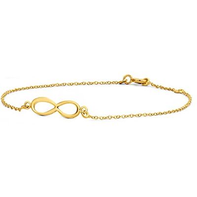 MIORE Bracelet Femme Or Jaune 9 Carats (375), Pendentif Infini, Chaine Maille Forçat 18 cm, Fermoir Anneau à Ressort, Bracelet Or Hypoallergénique, Fabriqué en Italie, Avec Coffret Bijoux - Publicité MIORE Bracelet Femme Or Jaune 9 Carats (375), Pendentif Infini, Chaine Maille Forçat 18 cm, Fermoir Anneau à Ressort, Bracelet Or Hypoallergénique, Fabriqué en Italie, Avec Coffret Bijoux - Publicité