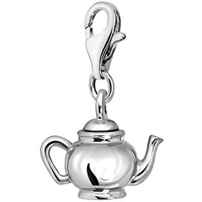 Quiges Charm Pendentif Breloque avec Fermoir Femme Plaqué Argent Théière 3D Antique - Publicité Quiges Charm Pendentif Breloque avec Fermoir Femme Plaqué Argent Théière 3D Antique - Publicité
