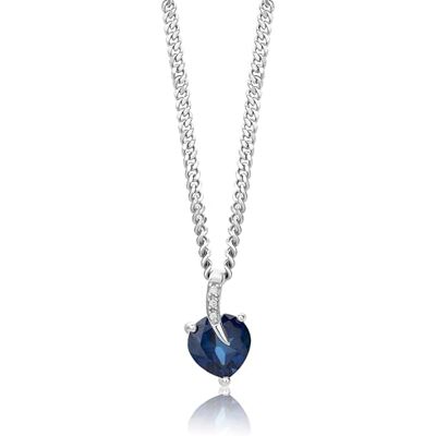 MIORE Collier Femme, Pendentif, Argent Sterling 925, Saphir 1.72ct et Diamants, Pendentif Cœur, Chaîne maille gourmette, 45 cm, Fermoir mousqueton, Bijoux Femme avec Boite a Bijoux - Publicité MIORE Collier Femme, Pendentif, Argent Sterling 925, Saphir 1.72ct et Diamants, Pendentif Cœur, Chaîne maille gourmette, 45 cm, Fermoir mousqueton, Bijoux Femme avec Boite a Bijoux - Publicité
