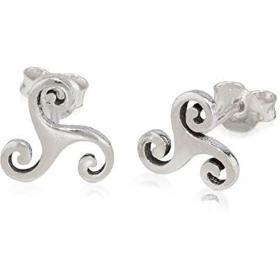 NKlaus Paire de clous d'oreilles Triskele celtique 925 argent 10mm Spirale de vie Boucles d'oreilles - Publicité NKlaus Paire de clous d'oreilles Triskele celtique 925 argent 10mm Spirale de vie Boucles d'oreilles - Publicité