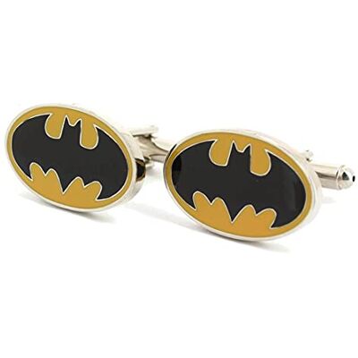 Clj Charles Le Jeune. Boutons de manchette. Batman, Acier rhodié. Jaune et Noir Fantaisie - - Publicité Clj Charles Le Jeune. Boutons de manchette. Batman, Acier rhodié. Jaune et Noir Fantaisie - - Publicité