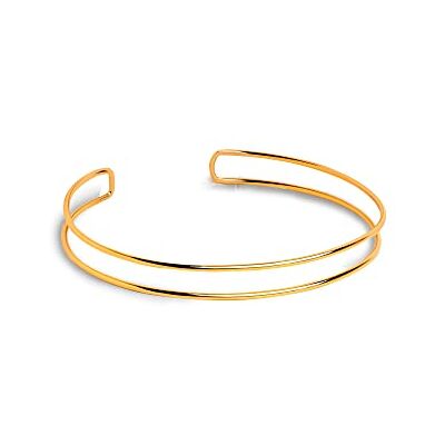 SINGULARU Choker Double Ring. Collier rigide double près du cou. Laiton avec finition plaqué or 8 kt. Ajustable. Bijoux pour femme - Publicité SINGULARU Choker Double Ring. Collier rigide double près du cou. Laiton avec finition plaqué or 8 kt. Ajustable. Bijoux pour femme - Publicité