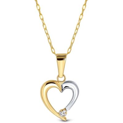 MIORE Collier Femme, Pendentif Cœur, Or 9 Carats 375 Bicolore, Zirconia Cubique 0.12ct, Pendentif Maille Forçat, 45 cm, Fermoir Anneau à Ressort, Fabriqué en Italie, Bijoux Femme avec Boite a Bijoux - Publicité MIORE Collier Femme, Pendentif Cœur, Or 9 Carats 375 Bicolore, Zirconia Cubique 0.12ct, Pendentif Maille Forçat, 45 cm, Fermoir Anneau à Ressort, Fabriqué en Italie, Bijoux Femme avec Boite a Bijoux - Publicité