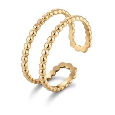 Akitsune Bague fleur pour femme Élégante bague en acier inoxydable 316L doré Cadeau intemporel pour femme Imperméable et hypoallergénique - Publicité Akitsune Bague fleur pour femme Élégante bague en acier inoxydable 316L doré Cadeau intemporel pour femme Imperméable et hypoallergénique - Publicité