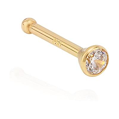 NKlaus piercing nasal or 750 jaune 18 carats piercing nez 2mm zircon blanc - Publicité NKlaus piercing nasal or 750 jaune 18 carats piercing nez 2mm zircon blanc - Publicité
