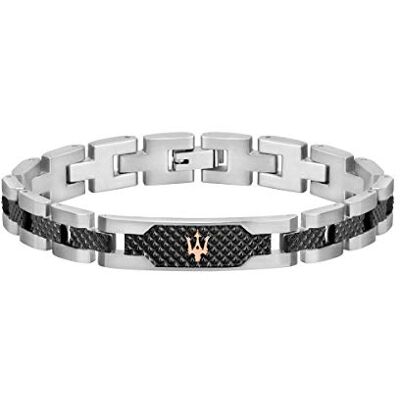 Maserati Maserati Bracelet pour homme, Collection JEWELS, en Acier inoxydable,PVD gris, PVD or rose , Longueur 21 cm, Cadeau pour papa, mari, anniversaire - Publicité Maserati Maserati Bracelet pour homme, Collection JEWELS, en Acier inoxydable,PVD gris, PVD or rose , Longueur 21 cm, Cadeau pour papa, mari, anniversaire - Publicité