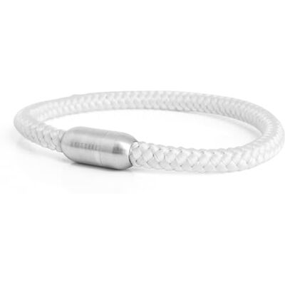 Akitsune Silvus Bracelet en Nylon 5mm d'paisseur Bracelet en Acier Inoxydable pour Femmes Hommes Fermeture magntique Argent Mat Blanc 19,5cm - Publicité Akitsune Silvus Bracelet en Nylon 5mm d'paisseur Bracelet en Acier Inoxydable pour Femmes Hommes Fermeture magntique Argent Mat Blanc 19,5cm - Publicité