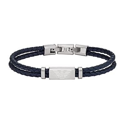 Emporio Armani bracelet pour homme en acier inoxydable ou en cuir avec fermoir à maillons - Publicité Emporio Armani bracelet pour homme en acier inoxydable ou en cuir avec fermoir à maillons - Publicité