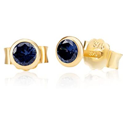 NKlaus paire 4,0mm 375 or jaune 9 carats clou d'oreille cristal zircon bleu foncé Butterfly fermoir femmes filles 13064 - Publicité NKlaus paire 4,0mm 375 or jaune 9 carats clou d'oreille cristal zircon bleu foncé Butterfly fermoir femmes filles 13064 - Publicité