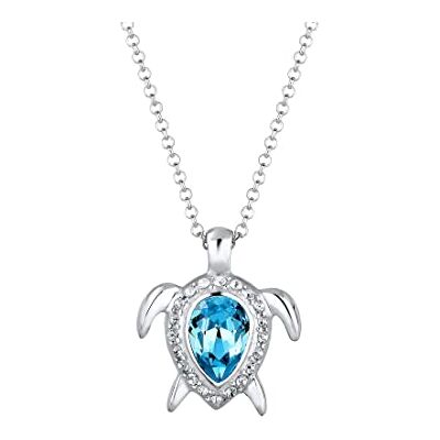 Elli Femme Tortue de Mer avec Cristal en Argent Sterling (925/1000) - Publicité Elli Femme Tortue de Mer avec Cristal en Argent Sterling (925/1000) - Publicité