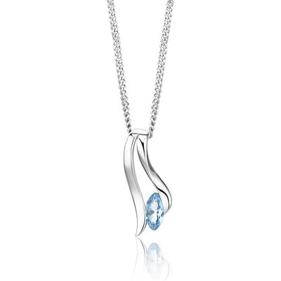 MIORE Collier pour Femme Argent sterling 925 Pendentif Topaze créé de 0,65 carat Chaîne Gourmette de 45 cm Joaillerie pour Femme - Publicité MIORE Collier pour Femme Argent sterling 925 Pendentif Topaze créé de 0,65 carat Chaîne Gourmette de 45 cm Joaillerie pour Femme - Publicité