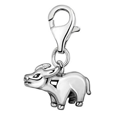 Quiges Charm Pendentif Breloque avec Fermoir Femme Plaqué Argent Signe du Zodiaque Taureau 3D - Publicité Quiges Charm Pendentif Breloque avec Fermoir Femme Plaqué Argent Signe du Zodiaque Taureau 3D - Publicité