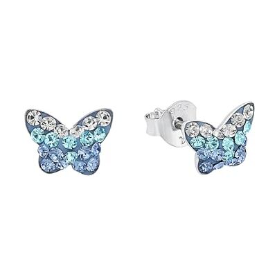 Amor Boucles d'oreilles à tige en argent sterling 925 pour filles, avec verre, papillon, livrées dans un coffret cadeau - Publicité Amor Boucles d'oreilles à tige en argent sterling 925 pour filles, avec verre, papillon, livrées dans un coffret cadeau - Publicité