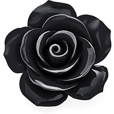 Bling Jewelry Énoncé De Mode Romantique Broche Épingle À Grande Rose Fleurie Sculptée En 3D Noire Pour Femmes Adolescentes - Publicité Bling Jewelry Énoncé De Mode Romantique Broche Épingle À Grande Rose Fleurie Sculptée En 3D Noire Pour Femmes Adolescentes - Publicité