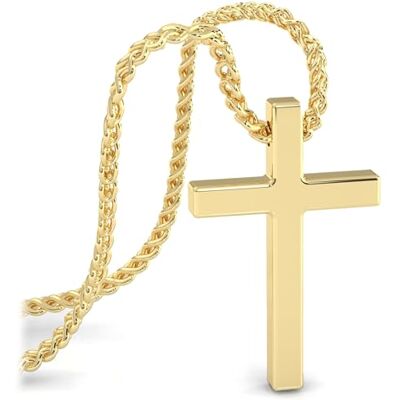 SERASAR Collier Croix Homme avec Pendentif 50cm Chaine Bijoux Plaqué Idée Cadeau Anniversaire Fête Des Pères Punk Rock Saint Valentin - Publicité SERASAR Collier Croix Homme avec Pendentif 50cm Chaine Bijoux Plaqué Idée Cadeau Anniversaire Fête Des Pères Punk Rock Saint Valentin - Publicité