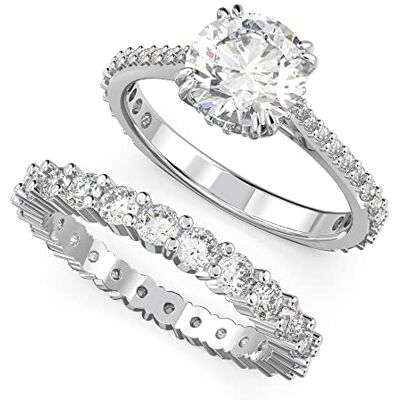 Swarovski Bague Stilla, Parure (2), Taille Rond, Blanche, Métal rhodié - Publicité Swarovski Bague Stilla, Parure (2), Taille Rond, Blanche, Métal rhodié - Publicité