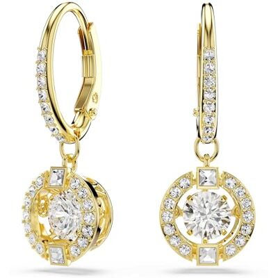Swarovski Una Angelic Boucles D'Oreilles Pendantes, Taille Ronde, Blanc, Finition Dorée 18 Carats - Publicité Swarovski Una Angelic Boucles D'Oreilles Pendantes, Taille Ronde, Blanc, Finition Dorée 18 Carats - Publicité