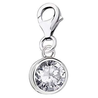 Quiges Charm Pendentif Breloque avec Fermoir Femme Plaqué Argent Blanc Cristal Zircone Rond Zircone - Publicité Quiges Charm Pendentif Breloque avec Fermoir Femme Plaqué Argent Blanc Cristal Zircone Rond Zircone - Publicité