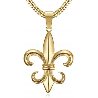 BOBIJOO Jewelry Pendentif Collier Fleur de Lys Homme Acier Inoxydable Doré Or Plaqué Royaliste - Publicité BOBIJOO Jewelry Pendentif Collier Fleur de Lys Homme Acier Inoxydable Doré Or Plaqué Royaliste - Publicité