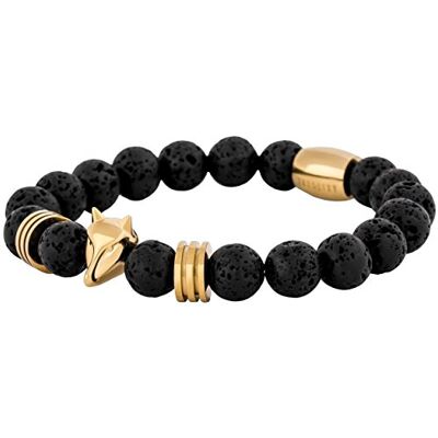 Akitsune Bracelet de Perles d'obsidienne Bijoux de Bras Femme Homme Onyx Pierre de Lave Or Noir Pierre de Lave 20cm - Publicité Akitsune Bracelet de Perles d'obsidienne Bijoux de Bras Femme Homme Onyx Pierre de Lave Or Noir Pierre de Lave 20cm - Publicité
