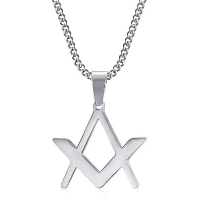 BOBIJOO Jewelry Pendentif Discret Collier Symbole Franc Maçonnerie Equerre Compas Acier Argenté Chaîne - Publicité BOBIJOO Jewelry Pendentif Discret Collier Symbole Franc Maçonnerie Equerre Compas Acier Argenté Chaîne - Publicité