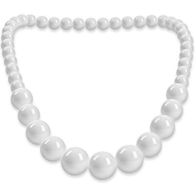 SoulCats Collier de Perles Acrylique chaîne Rouge Collier de Perles Blanches, Couleur: Blanc - Publicité SoulCats Collier de Perles Acrylique chaîne Rouge Collier de Perles Blanches, Couleur: Blanc - Publicité