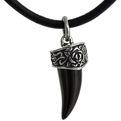 DonDon Collier en Cuir pour Homme 50 cm avec Pendentif en Acier Inoxydable dans différents modèles - Publicité DonDon Collier en Cuir pour Homme 50 cm avec Pendentif en Acier Inoxydable dans différents modèles - Publicité