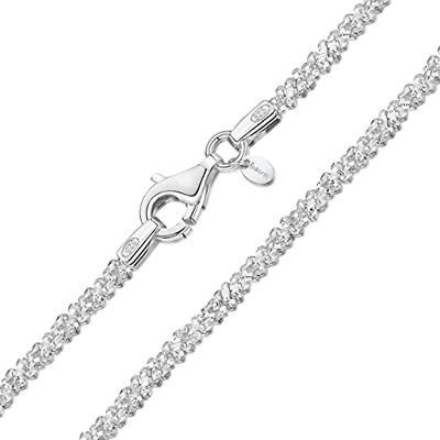Amberta Collier Brillant pour Femme en Argent Sterling 925-1.7 mm Chaîne en Argent Maille Diamantée: Chaîne en Argent pour Femme de 55 cm - Publicité Amberta Collier Brillant pour Femme en Argent Sterling 925-1.7 mm Chaîne en Argent Maille Diamantée: Chaîne en Argent pour Femme de 55 cm - Publicité