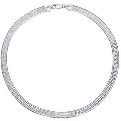 Bling Jewelry Design Grecque Plat Réversible Et Flexible En Argent Sterling 925. Collier En Herringbone Sans Nickel Pour Femmes Fabriqué En Italie De 18 Pouces - Publicité Bling Jewelry Design Grecque Plat Réversible Et Flexible En Argent Sterling 925. Collier En Herringbone Sans Nickel Pour Femmes Fabriqué En Italie De 18 Pouces - Publicité