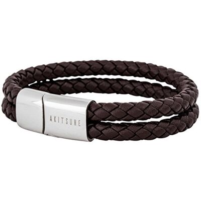 Akitsune Simplicitas Bracelet en Cuir Magntique Premium Bracelet Femmes Hommes Tress Hommes Faits Main Argent Marron 18cm - Publicité Akitsune Simplicitas Bracelet en Cuir Magntique Premium Bracelet Femmes Hommes Tress Hommes Faits Main Argent Marron 18cm - Publicité