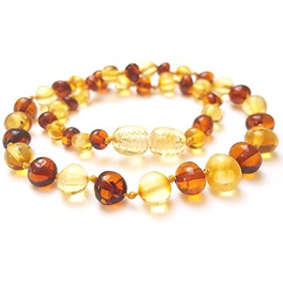 Amberta Collier Ambre 32cm. 100% Plus Haute Qualite Certifie l'Ambre la Baltique Authentique Collier Perles - Publicité Amberta Collier Ambre 32cm. 100% Plus Haute Qualite Certifie l'Ambre la Baltique Authentique Collier Perles - Publicité