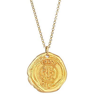 Kuzzoi Collier en argent pour homme avec pendentif rond (25 mm), collier pour homme en argent sterling 925 plaqué or, chaîne dorée avec pièce antique, chaîne pour homme, pendentif vintage fait à la - Publicité Kuzzoi Collier en argent pour homme avec pendentif rond (25 mm), collier pour homme en argent sterling 925 plaqué or, chaîne dorée avec pièce antique, chaîne pour homme, pendentif vintage fait à la - Publicité