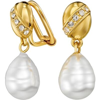 Traveller Boucles d'oreilles à clip Pendentif Perle Barok Plaqué or ou platine, Cristal - Publicité Traveller Boucles d'oreilles à clip Pendentif Perle Barok Plaqué or ou platine, Cristal - Publicité