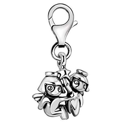 Quiges Charm Pendentif Breloque avec Fermoir Femme Plaqué Argent Signe du Zodiaque Gémeaux 3D - Publicité Quiges Charm Pendentif Breloque avec Fermoir Femme Plaqué Argent Signe du Zodiaque Gémeaux 3D - Publicité