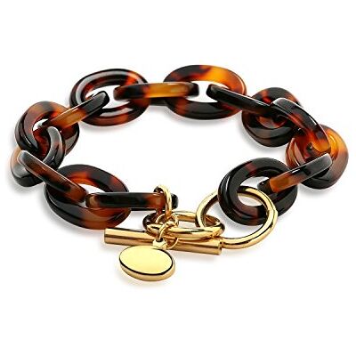 Bling Jewelry Déclaration De Mode Bracelet De Chaîne Ovale En Coquille De Tortue Léopard Marbrée Acrylique Dorée Marron Pour Femmes Adolescentes En Acier Inoxydable Plaqué Or Jaune - Publicité Bling Jewelry Déclaration De Mode Bracelet De Chaîne Ovale En Coquille De Tortue Léopard Marbrée Acrylique Dorée Marron Pour Femmes Adolescentes En Acier Inoxydable Plaqué Or Jaune - Publicité