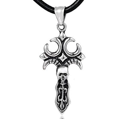 DonDon Collier en Cuir pour Homme 50 cm avec Pendentif en Acier Inoxydable dans différents modèles - Publicité DonDon Collier en Cuir pour Homme 50 cm avec Pendentif en Acier Inoxydable dans différents modèles - Publicité