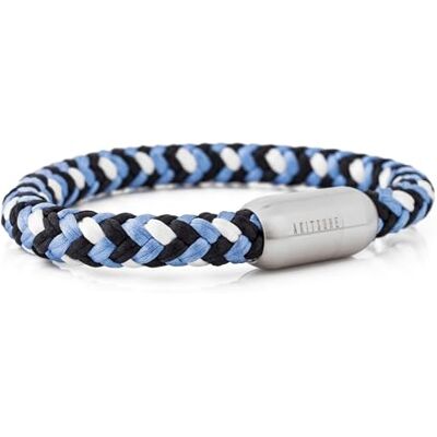 Akitsune Portus Bracelet Corde Voile Boucle magntique Bracelet Femme Ancre Homme Maritime Argent Mat Bleu-Blanc 20cm - Publicité Akitsune Portus Bracelet Corde Voile Boucle magntique Bracelet Femme Ancre Homme Maritime Argent Mat Bleu-Blanc 20cm - Publicité