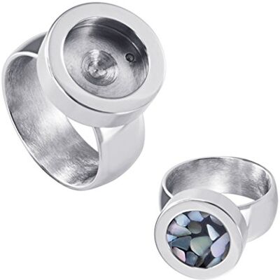 Quiges Bague Femme pour Mini Coins Interchangeable en Acier Inoxydable Argenté - Publicité Quiges Bague Femme pour Mini Coins Interchangeable en Acier Inoxydable Argenté - Publicité