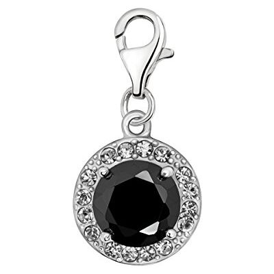 Quiges Charm Pendentif en Argent 925 Cristaux Ronds avec Fermoir - Publicité Quiges Charm Pendentif en Argent 925 Cristaux Ronds avec Fermoir - Publicité