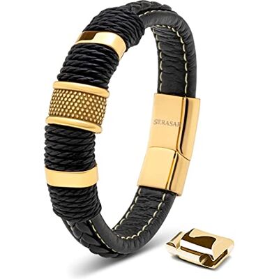 SERASAR Bracelet Magnetique Homme or 17cm Cuir Acier Inoxydable Tissé Réglable Hommes Chaîne Tressé Accessoire Jeune Garcon Bijou Jewelry Luxe Cadeaux Saint Valentin Argent Large Classic - Publicité SERASAR Bracelet Magnetique Homme or 17cm Cuir Acier Inoxydable Tissé Réglable Hommes Chaîne Tressé Accessoire Jeune Garcon Bijou Jewelry Luxe Cadeaux Saint Valentin Argent Large Classic - Publicité