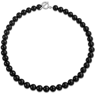 Bling Jewelry Collier de perles rondes en onyx noir classique occidental simple et basique de 10 mm pour femmes et adolescentes avec fermoir plaqué argent de 19 pouces. Publicité Bling Jewelry Collier de perles rondes en onyx noir classique occidental simple et basique de 10 mm pour femmes et adolescentes avec fermoir plaqué argent de 19 pouces. Publicité