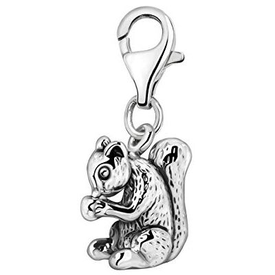Quiges Charm Pendentif Breloque avec Fermoir Femme Plaqué Argent Ecureuil 3D - Publicité Quiges Charm Pendentif Breloque avec Fermoir Femme Plaqué Argent Ecureuil 3D - Publicité