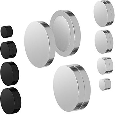SoulCats Soul-Cats Boucles d'oreilles fausses magnétiques sans trou d'oreille noir ou argent en 6, 8, 10 ou 12 mm - Publicité SoulCats Soul-Cats Boucles d'oreilles fausses magnétiques sans trou d'oreille noir ou argent en 6, 8, 10 ou 12 mm - Publicité