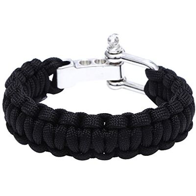 DonDon Bracelet Survival Outdodoré en Nylon tressé avec Fermeture à Crochet Noir - Publicité DonDon Bracelet Survival Outdodoré en Nylon tressé avec Fermeture à Crochet Noir - Publicité