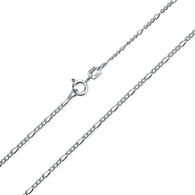 Bling Jewelry Collier Chaîne Unisexe Léger Et Fin 1,2MM Solide En Argent Sterling .925 À Maillons Figaro Pour Hommes Femmes 20 Pouces - Publicité Bling Jewelry Collier Chaîne Unisexe Léger Et Fin 1,2MM Solide En Argent Sterling .925 À Maillons Figaro Pour Hommes Femmes 20 Pouces - Publicité