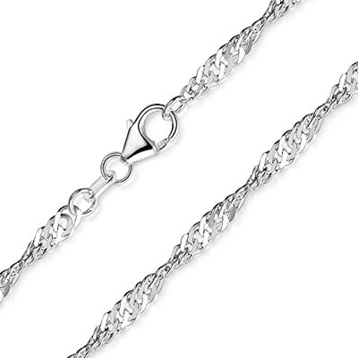 MATERIA by Matthias Wagner Chaîne fine Singapour en argent 925 Pour femme 3 mm Plat, Argent sterling, Pas de gemme _45cm - Publicité MATERIA by Matthias Wagner Chaîne fine Singapour en argent 925 Pour femme 3 mm Plat, Argent sterling, Pas de gemme _45cm - Publicité