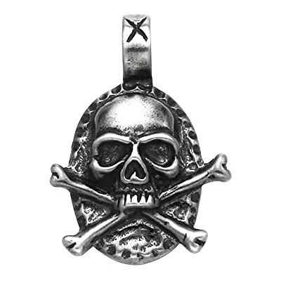 BlackAmazement Collier avec pendentif en acier inoxydable Tête de mort Tête de mort Crossed Bones Pirate Argent Biker Homme, Acier inoxydable, pirate - Publicité BlackAmazement Collier avec pendentif en acier inoxydable Tête de mort Tête de mort Crossed Bones Pirate Argent Biker Homme, Acier inoxydable, pirate - Publicité